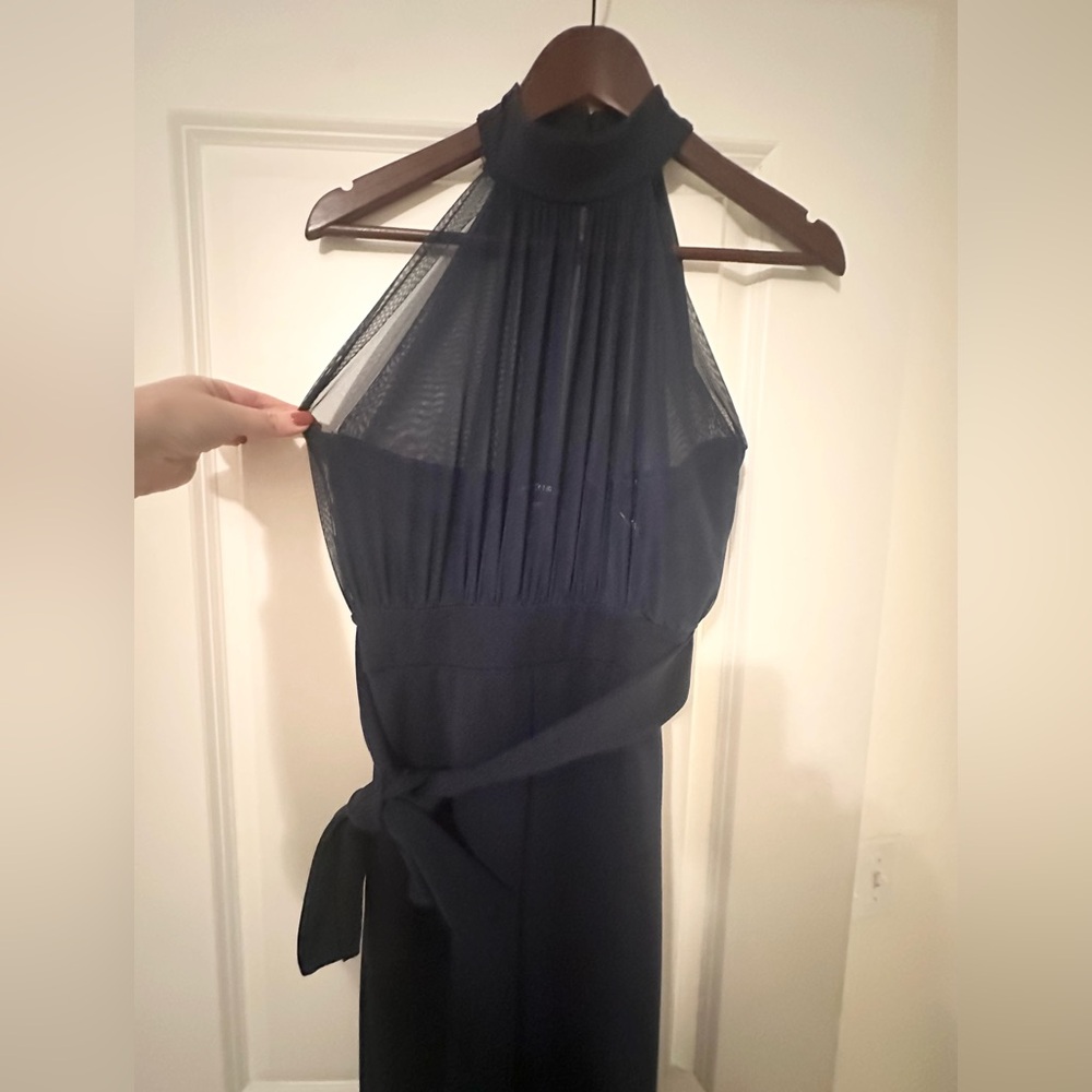 The CUTEST navy jump suit with bow!